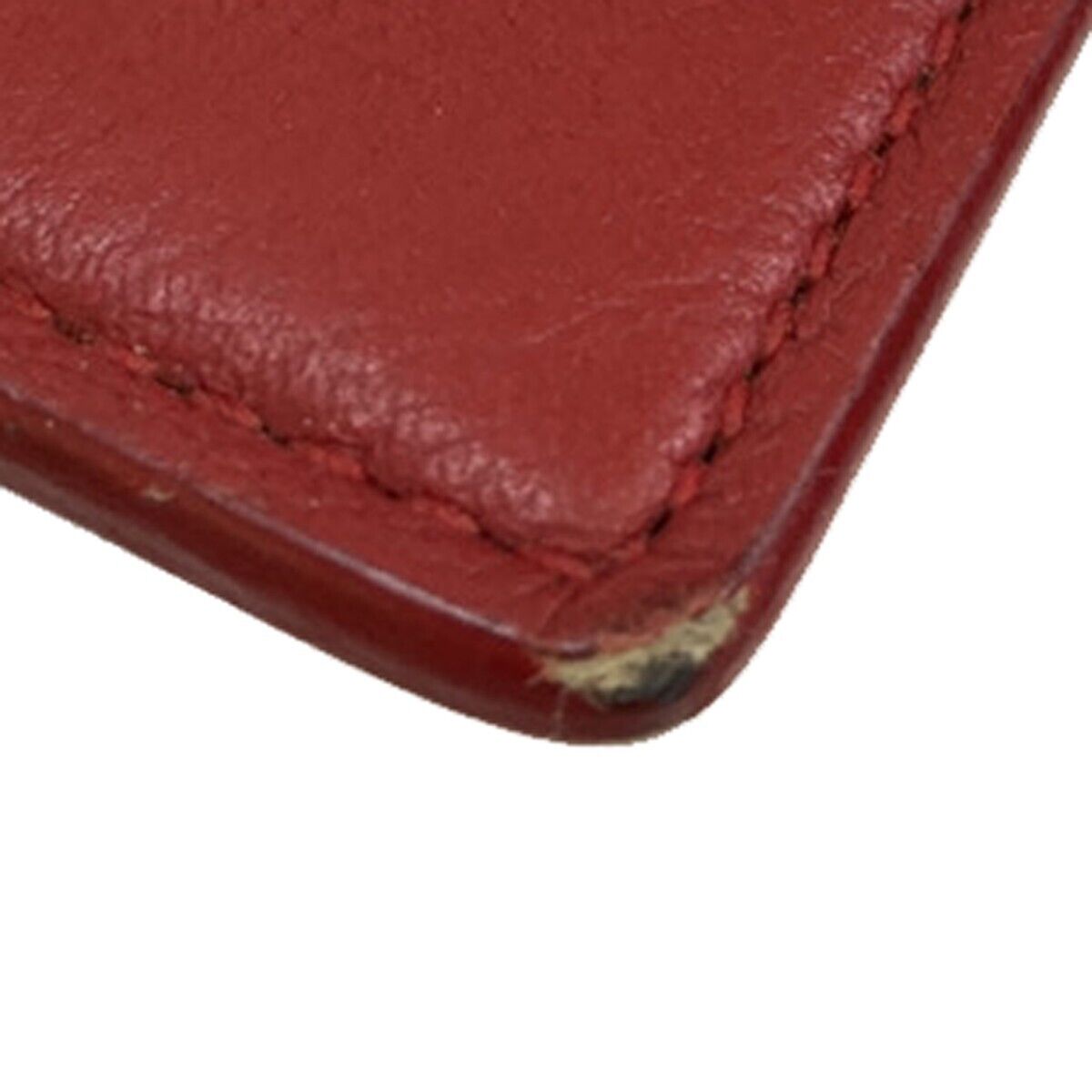 YVES SAINT LAURENT YSL Logo Card Case Wallet Leather Red Made in Italy 63EB822