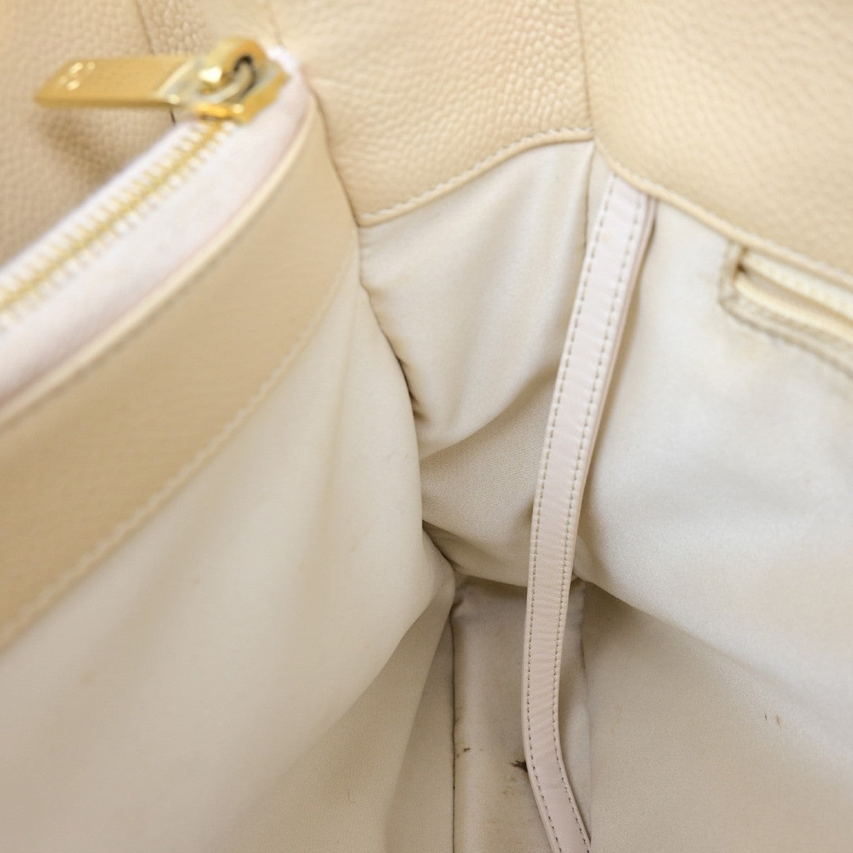 CHANEL CC GST Chain Shoulder Bag Grained Calfskin Leather Beige GHW 652RL053