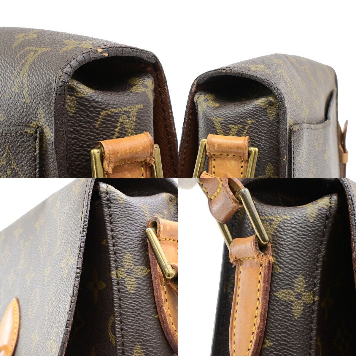LOUIS VUITTON Saint Cloud GM Shoulder Bag Monogram Leather Brown M51242 61ED903