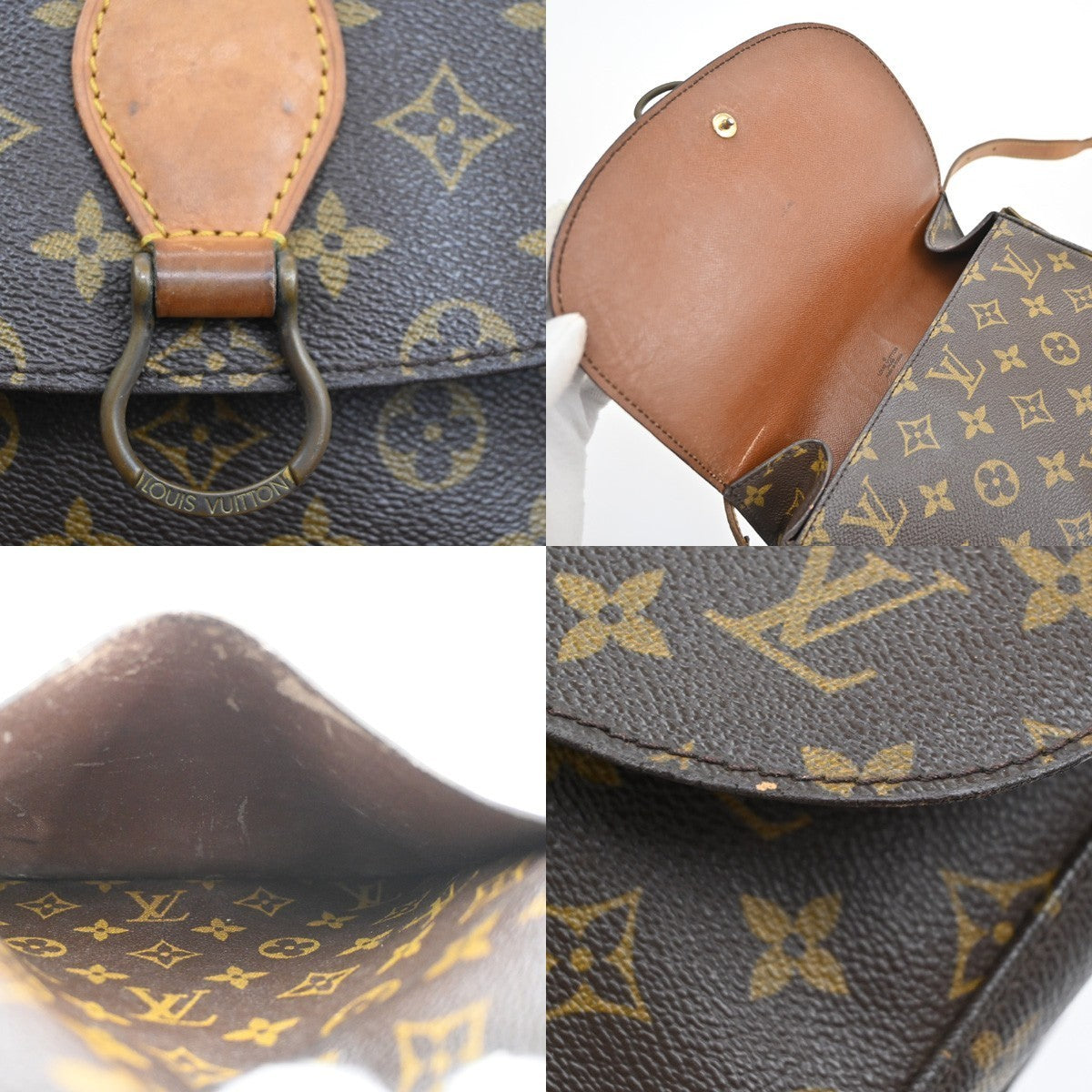 LOUIS VUITTON Saint Cloud GM Shoulder Bag Monogram Leather Brown M51242 39SA149
