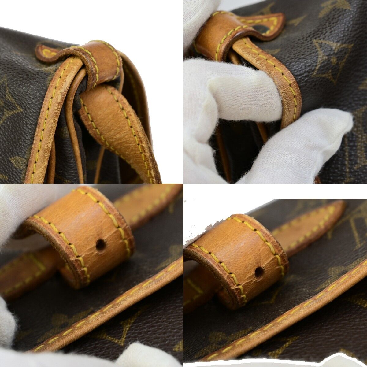 LOUIS VUITTON Logo Saumur 30 Shoulder Bag Monogram Leather Brown M42256 88ED062