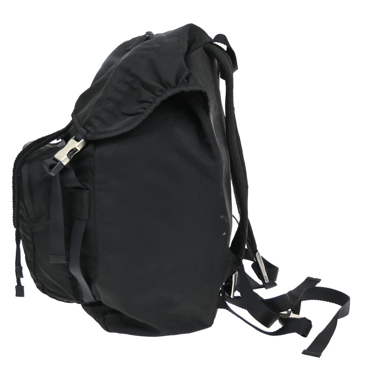 PRADA Logo Tessuto Backpack Bag Nylon Black Nero SHW Italy 38KB617