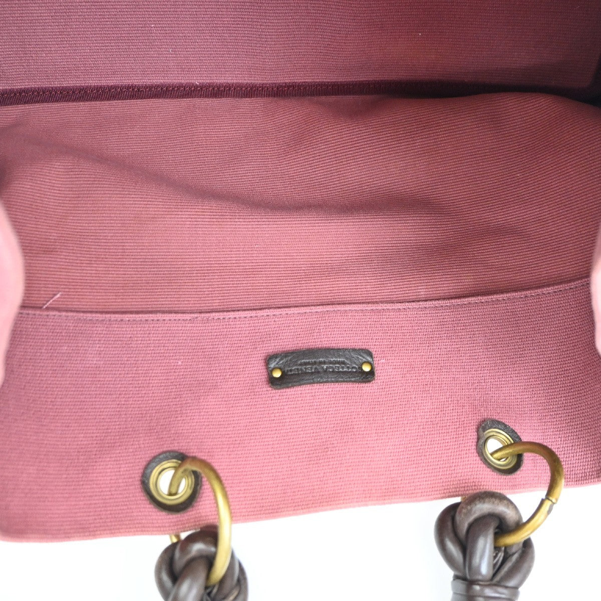BOTTEGA VENETA Logo Shoulder Tote Bag Canvas Leather Pink GHW Italy 37YH904