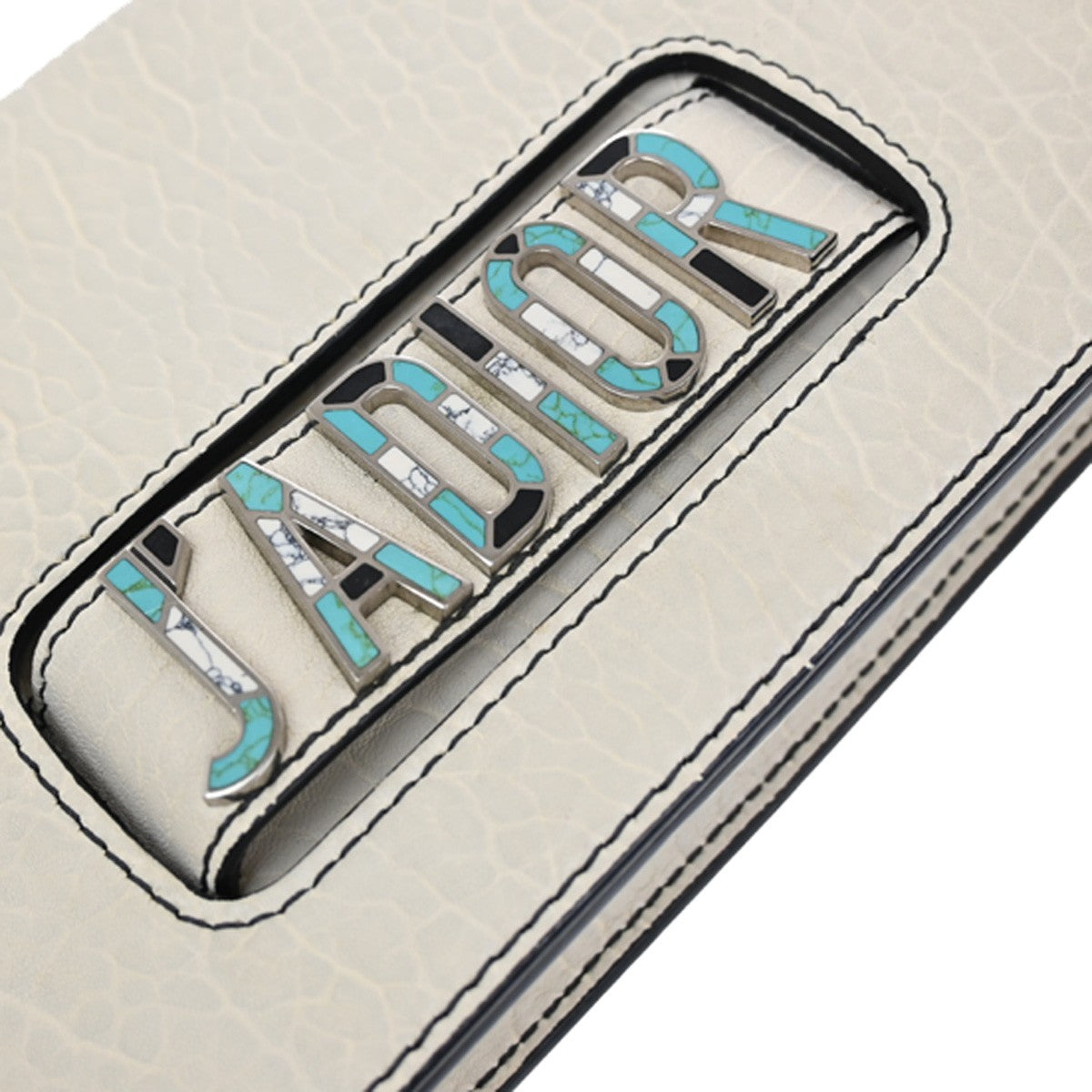 CHRISTIAN DIOR J'Adior Flap Chain Shoulder Bag Leather Mosaic White SHW 21YH799
