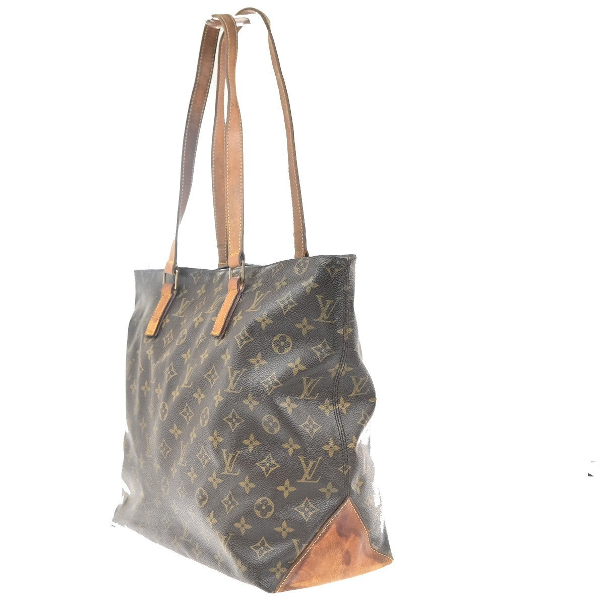LOUIS VUITTON Cabas Mezzo Shoulder Bag Monogram Leather Brown M51151 62MA421