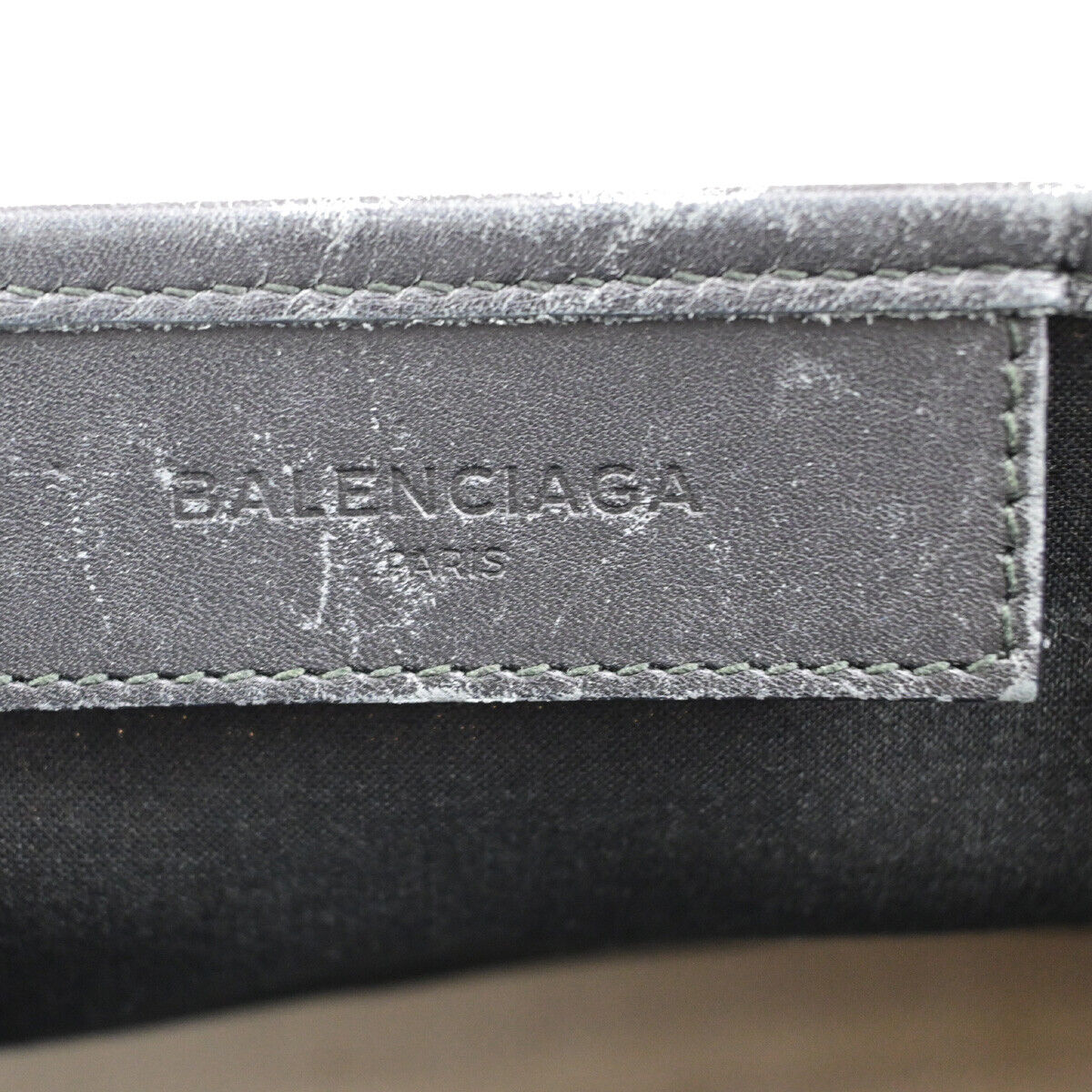 BALENCIAGA Navy Cabas XS 2Way Shoulder Hand Bag Canvas Leather Ivory BK 69YE661