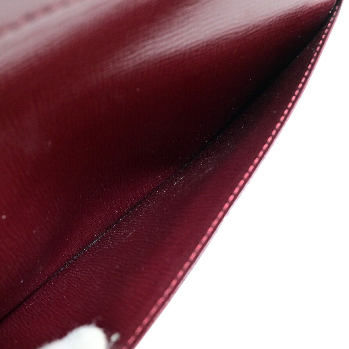 Must De Cartier 2C Logo Vertical Long Bifold Wallet Leather Bordeaux 02EB608