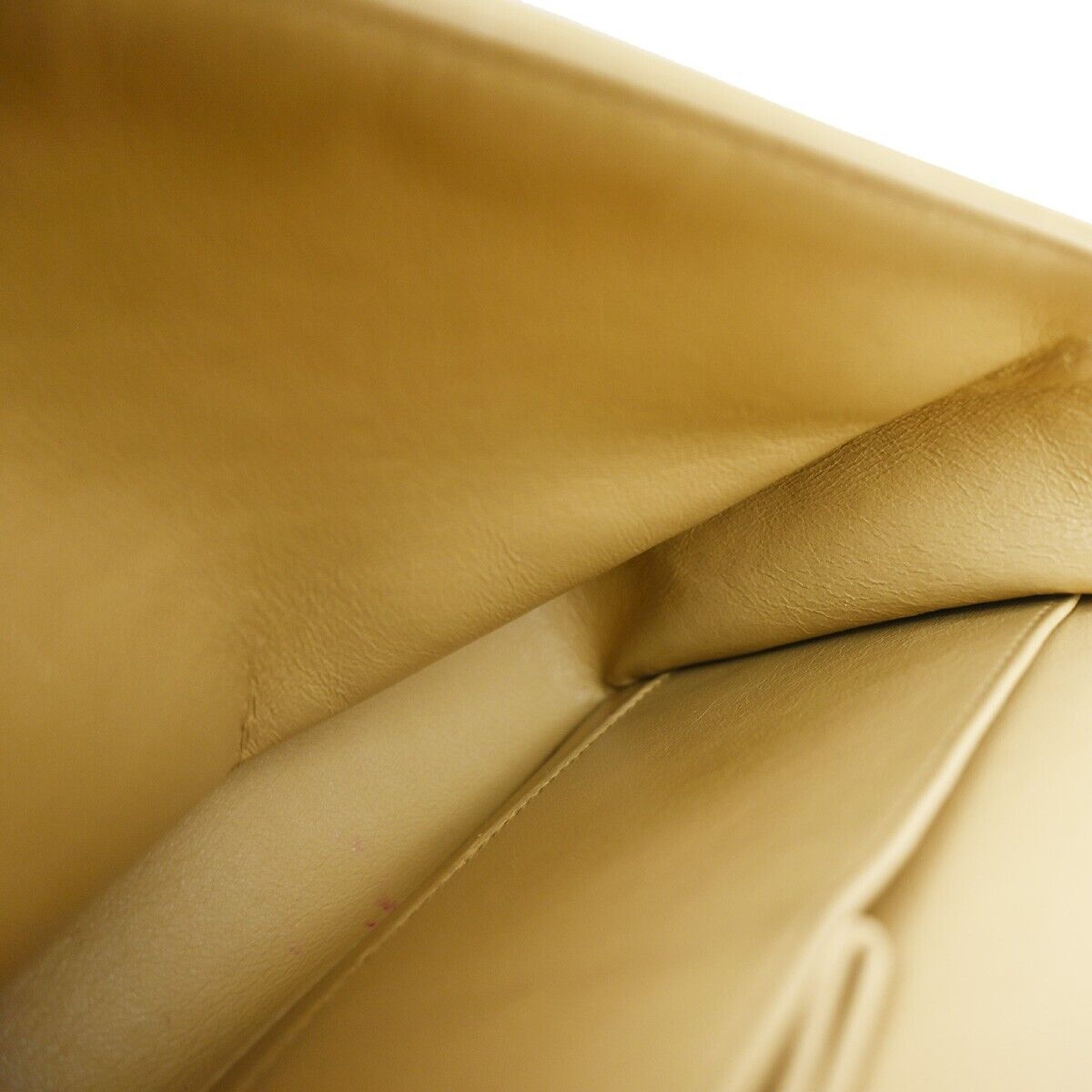 CHANEL CC Matelasse 25 Double Flap Chain Shoulder Bag Leather Beige GHW 381RJ843