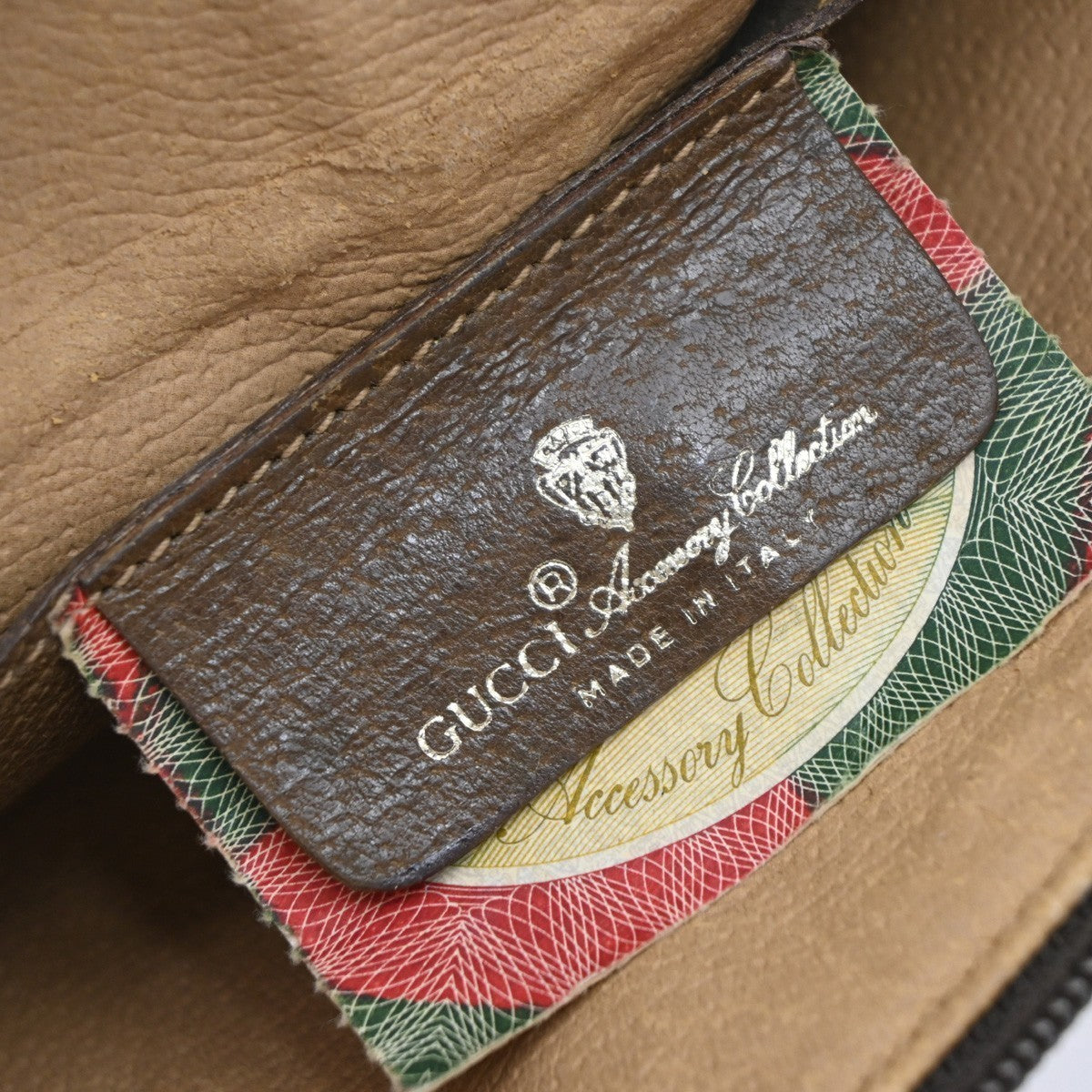 GUCCI Logo Sherry GG Pattern Shoulder Bag PVC Leather Brown Gold Italy 64KP015