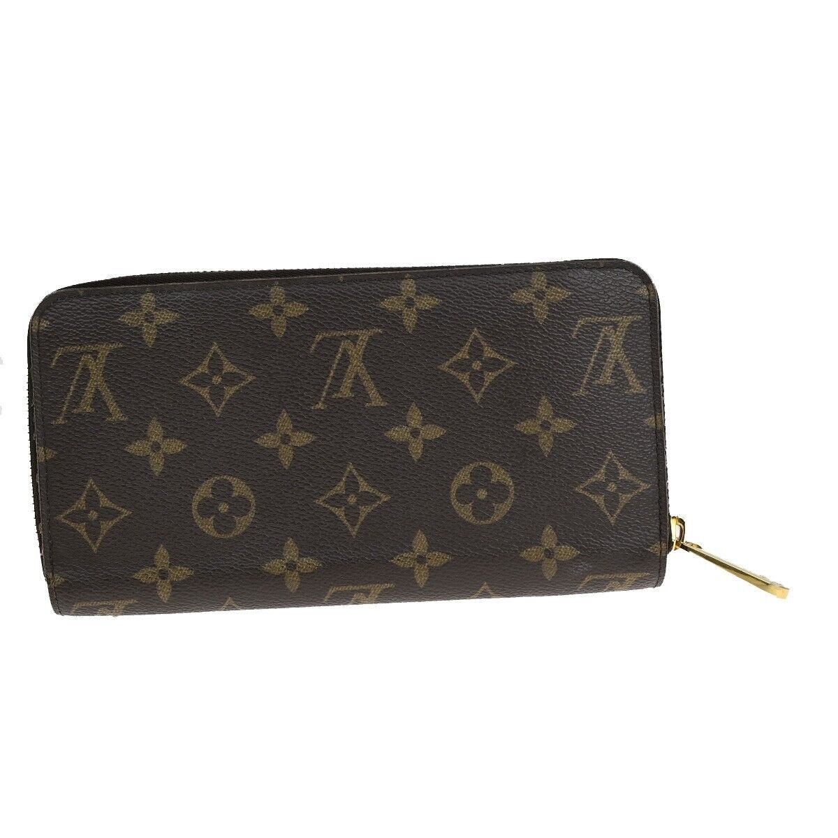 LOUIS VUITTON Zippy Long Wallet Monogram Leather Brown Fuchsia M41895 10EB840
