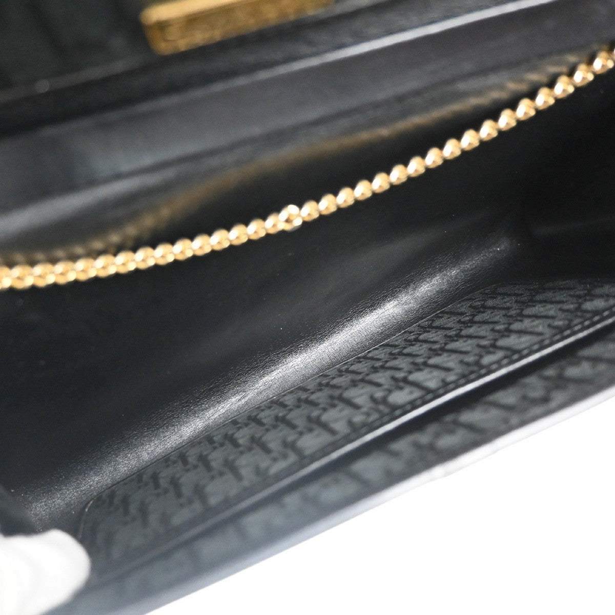 CHRISTIAN DIOR Trotter Pattern 2way Clutch Hand Bag Canvas Leather Black 38KC787