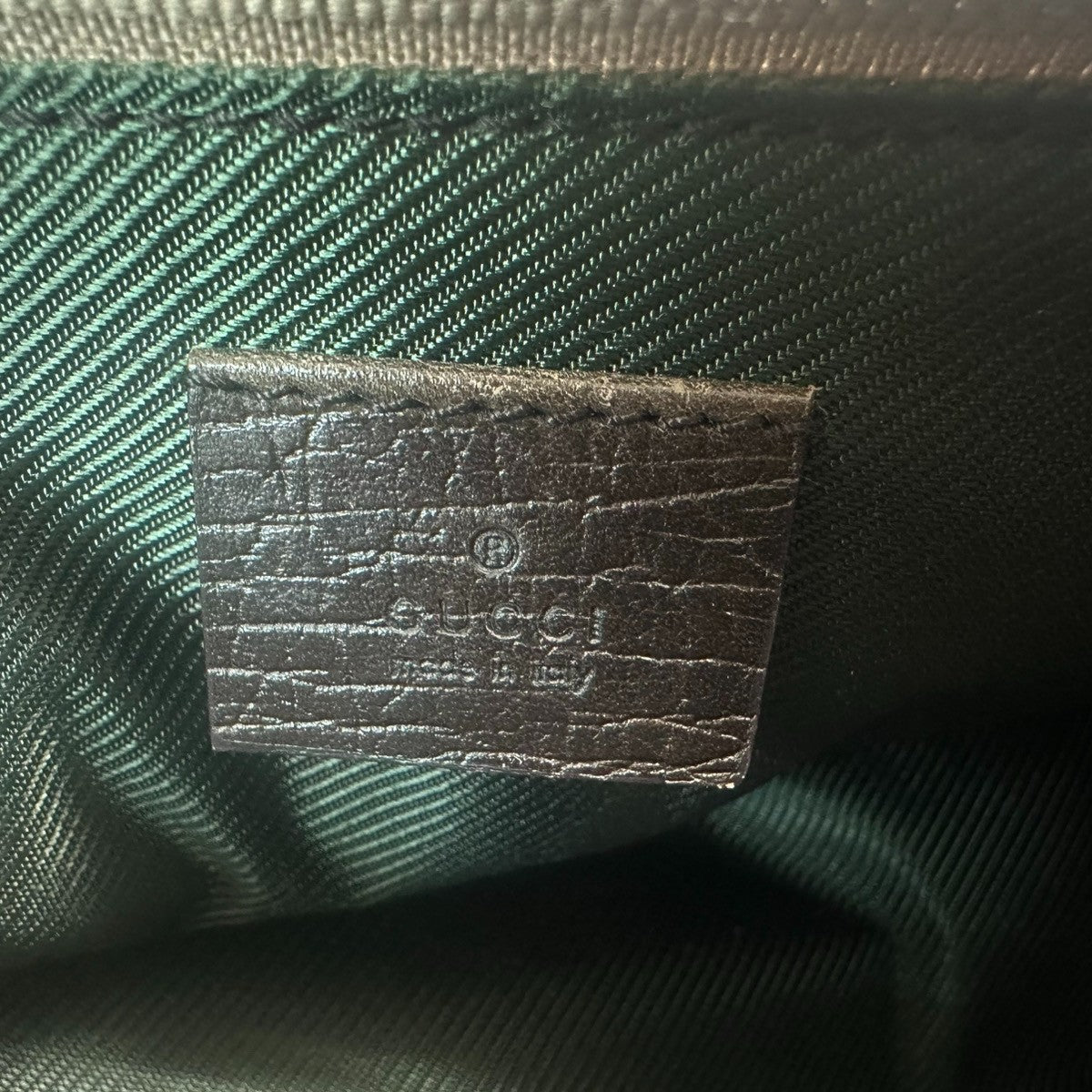 GUCCI Logo GG Pattern Hand Bag Canvas Leather Brown SHW Italy 65CA757