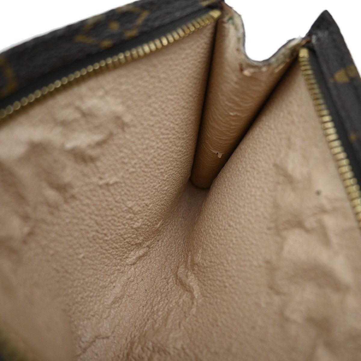 LOUIS VUITTON Logo BUCKET PM Pouch Bag Monogram Leather Brown France 60KP088