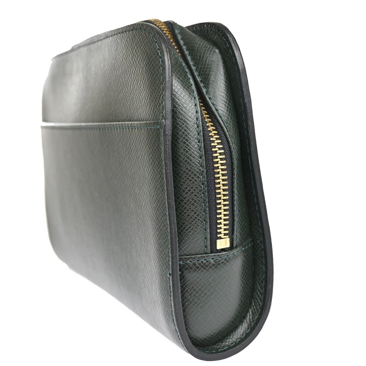 LOUIS VUITTON LV Logo BAIKAL Clutch Hand Bag Taiga Leather Epicea M30184 63FA407