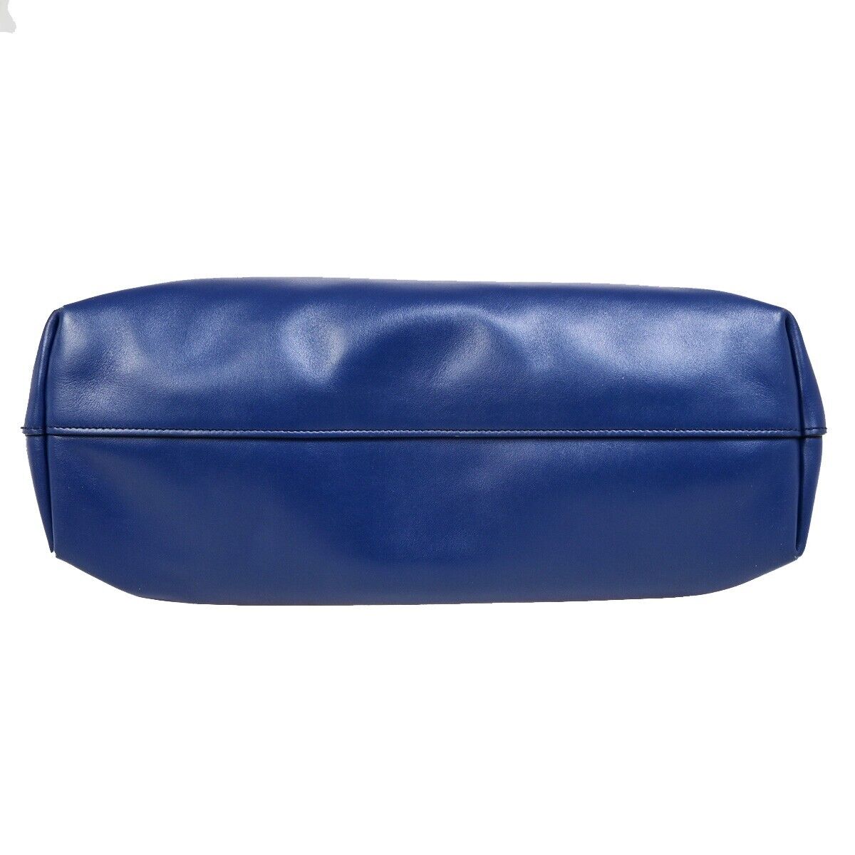 PRADA MILNO Logo 2Way Shoulder Tote Bag Leather Blue Gold-Plated 70EB366