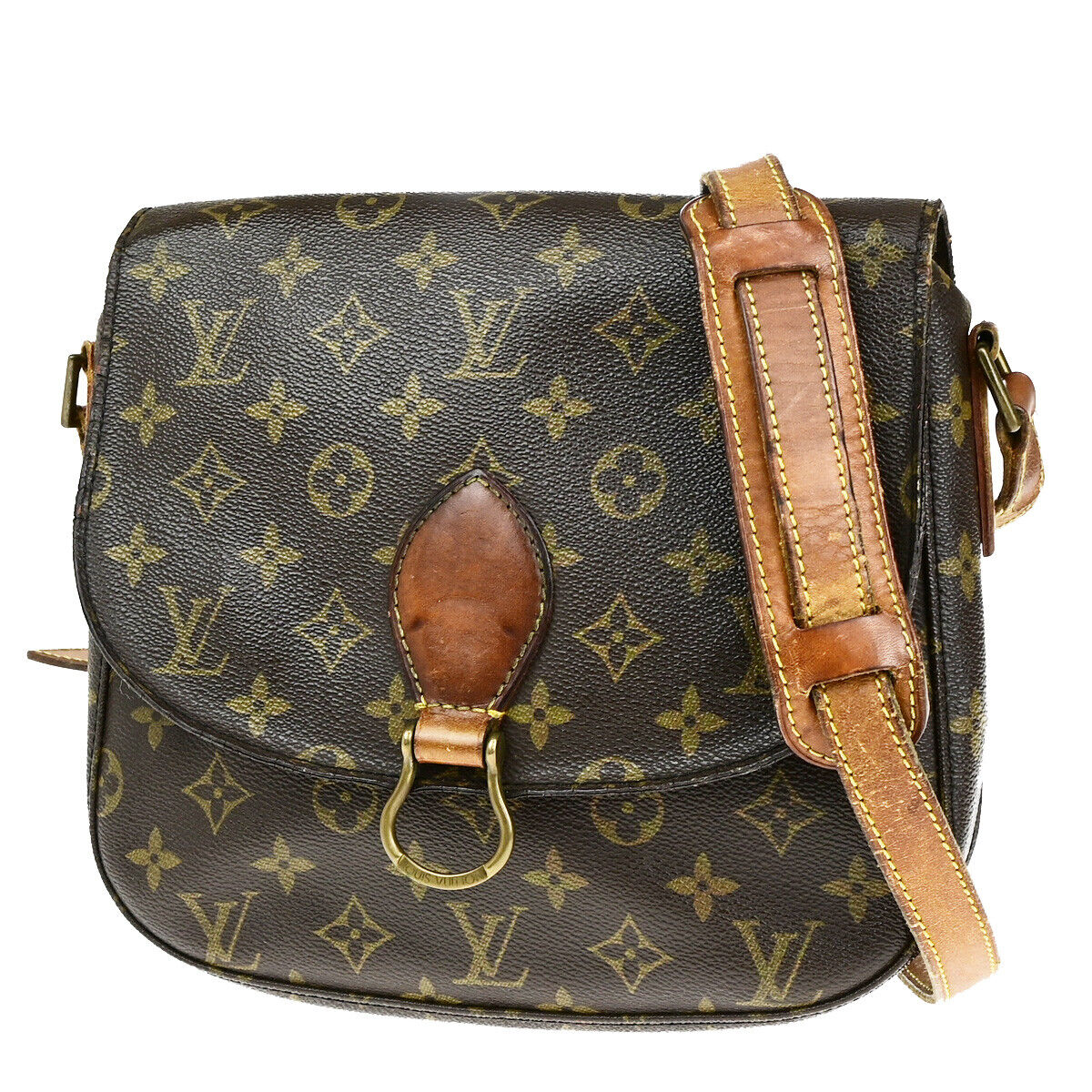 LOUIS VUITTON Saint Cloud GM Shoulder Bag Monogram Leather Brown M51242 69YG707