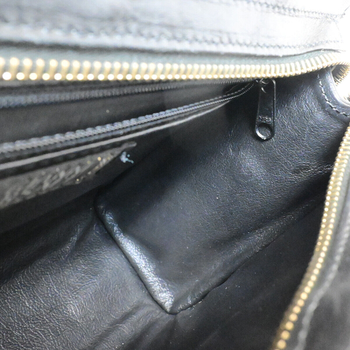 GIANNI VERSACE Logo Medusa Chain Shoulder Bag Leather Black GHW 72YG342