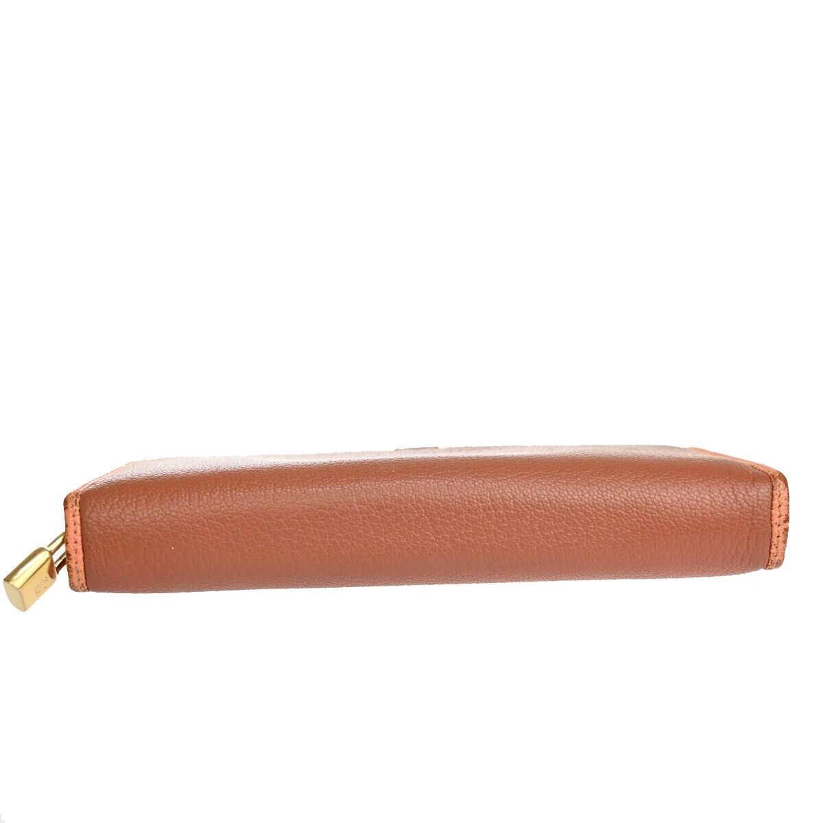 LOEWE Logo AMAZONA Long Wallet Purse Leather Brown Gold-Plated Spain 31SH544