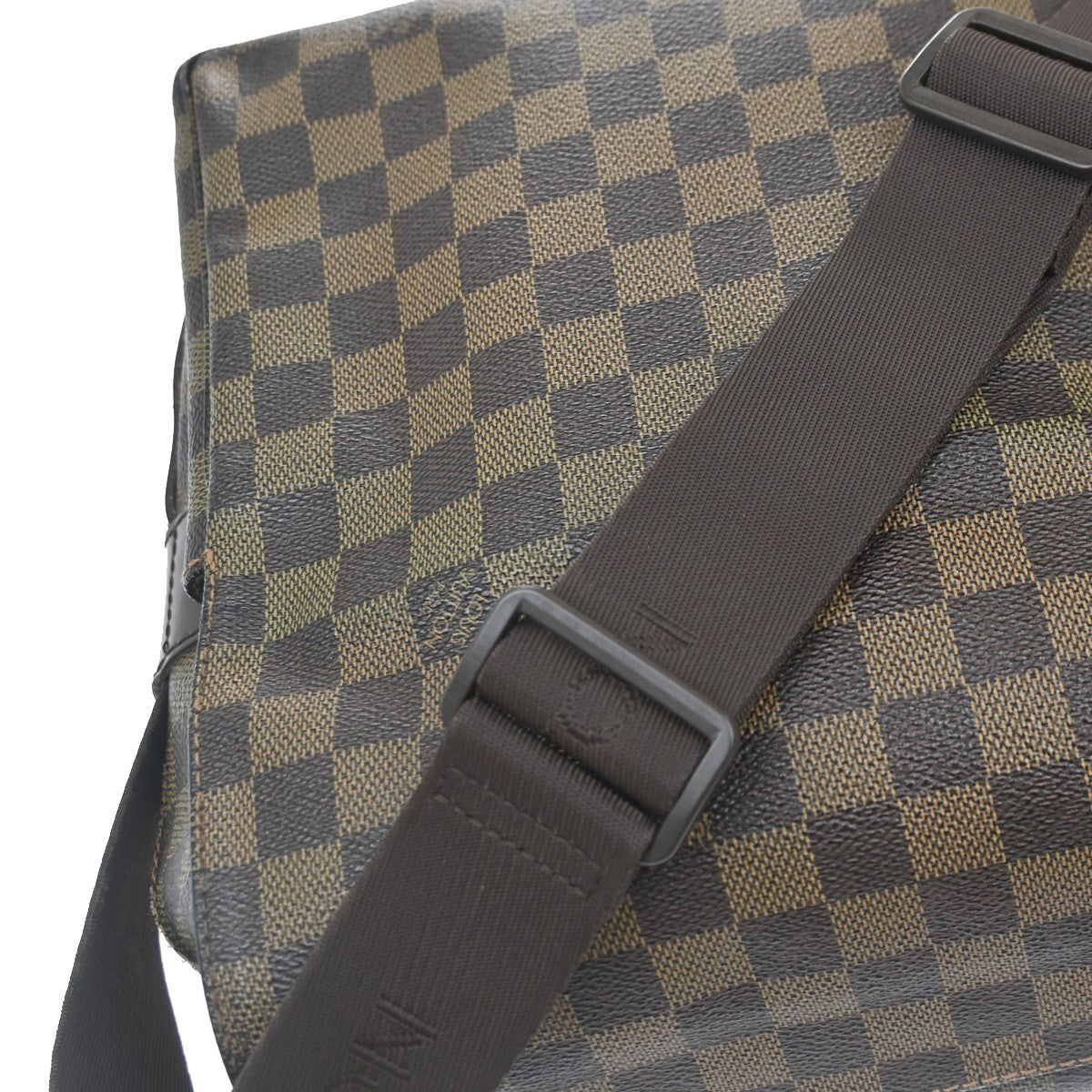 LOUIS VUITTON Naviglio Shoulder Bag Damier Ebene Leather Brown N45255 83CA735