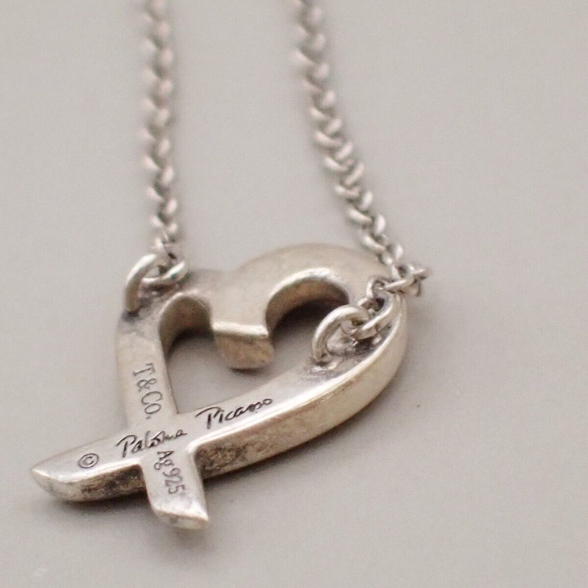 TIFFANY & CO. Loving Heart Chain Necklace Paloma Picass Silver Ag 925 01YF223