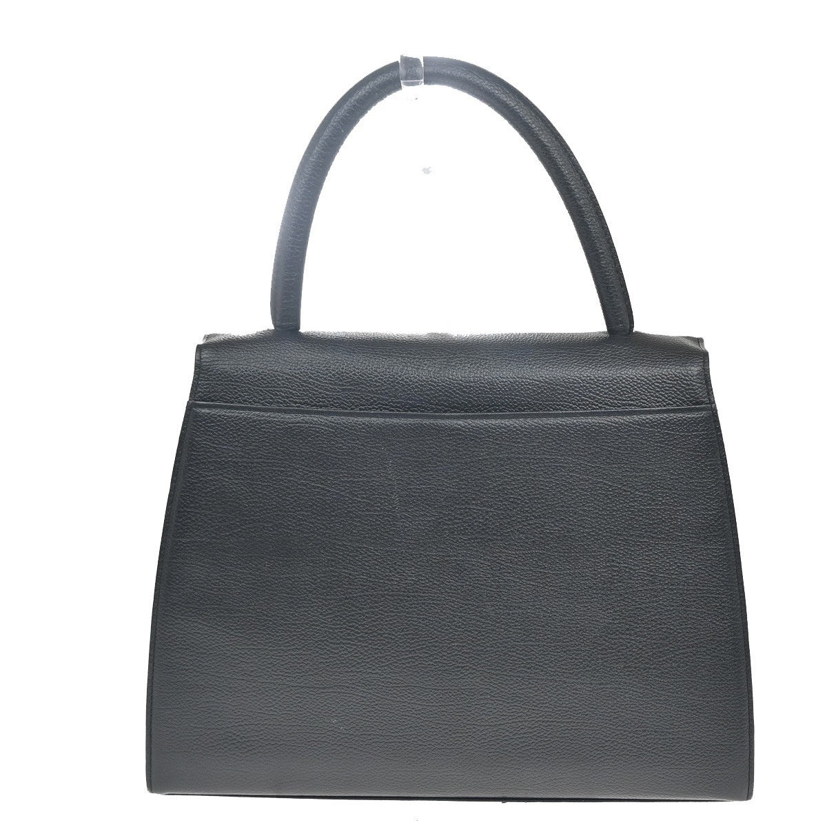 YVES SAINT LAURENT YSL Logo Flap Shoulder Hand Tote Bag Leather Black 71RL883
