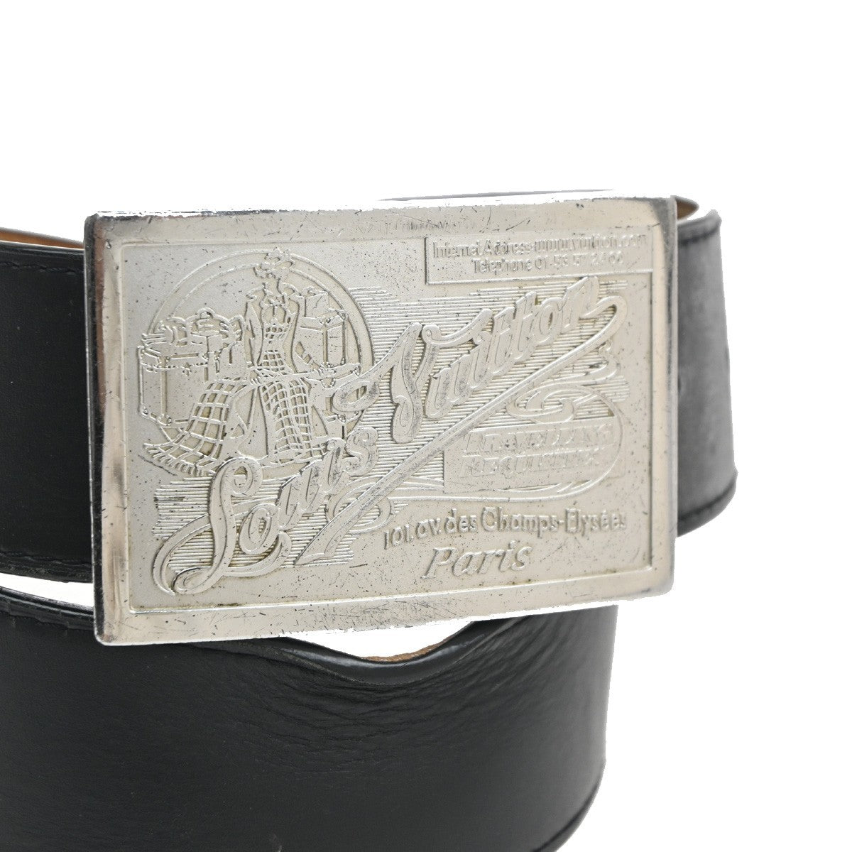 LOUIS VUITTON Ceinture Jeans Buckle Belt 80/32 Leather BK SR Spain M6812 63KC996