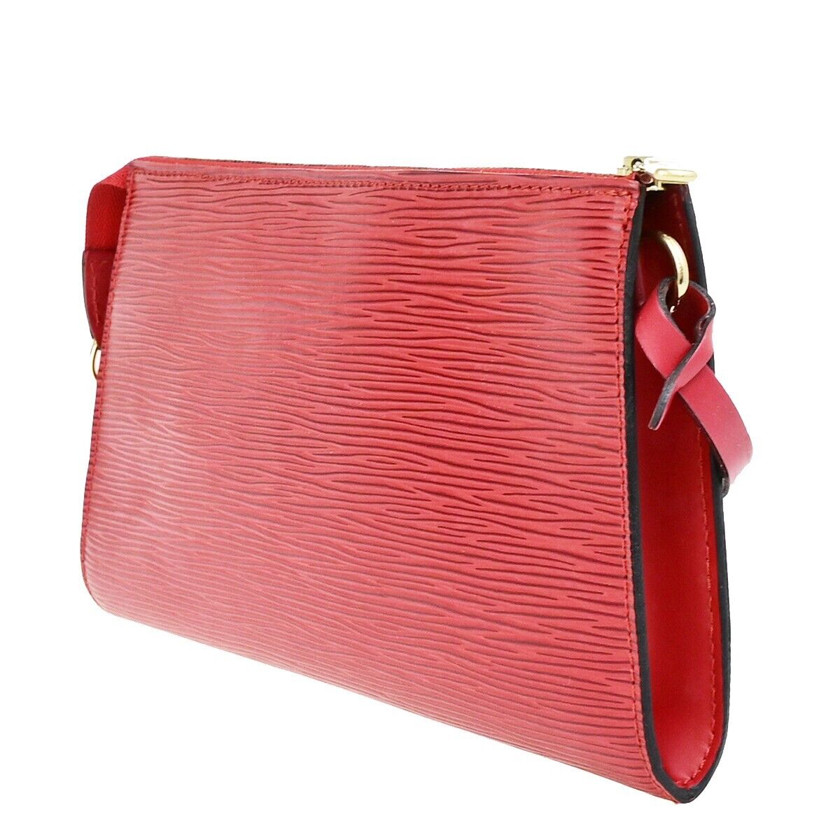 LOUIS VUITTON LV Pochette Accessoires Hand Bag Epi Leather Red M52947 32ED077