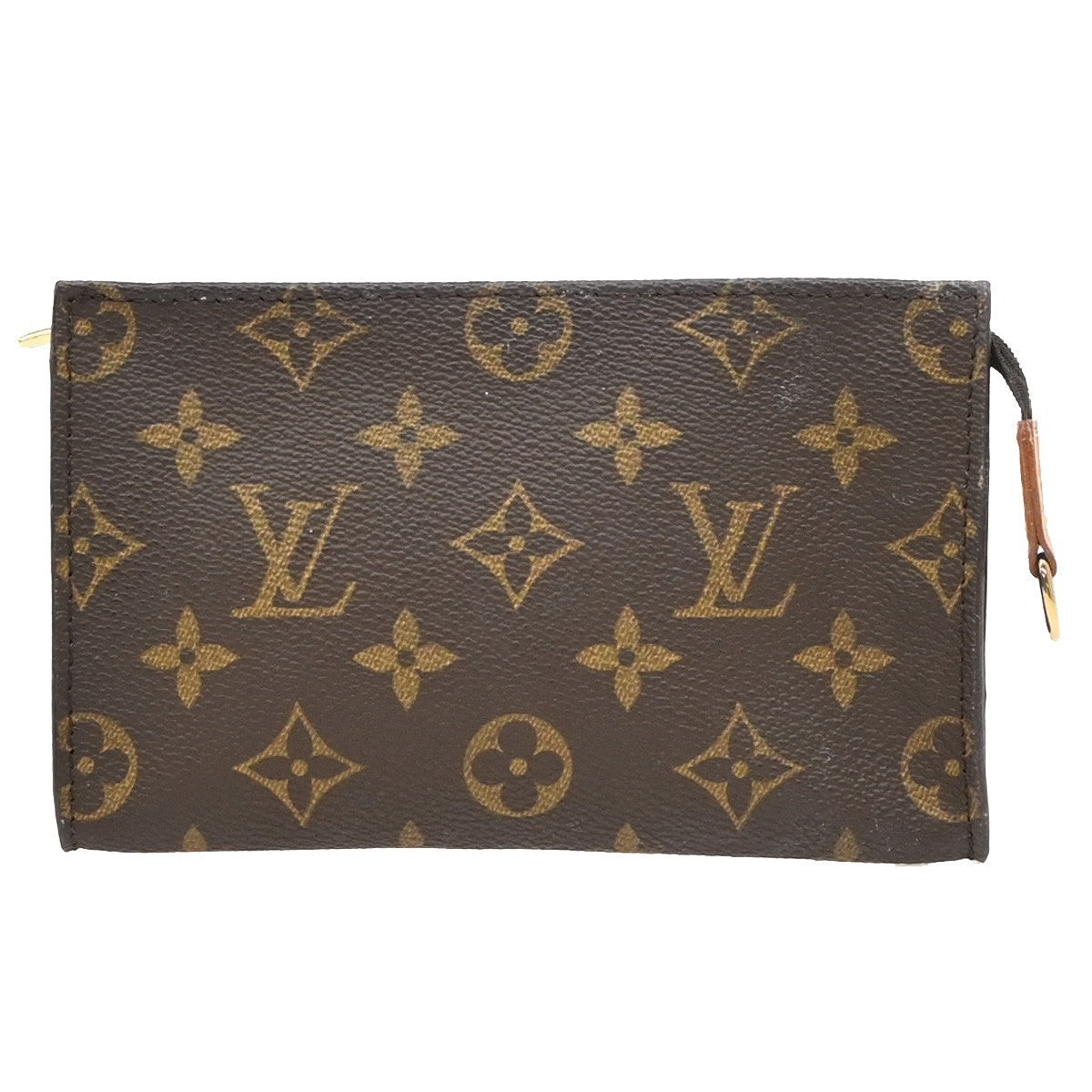 LOUIS VUITTON Logo BUCKET PM Pouch Bag Monogram Leather Brown France 04KP144