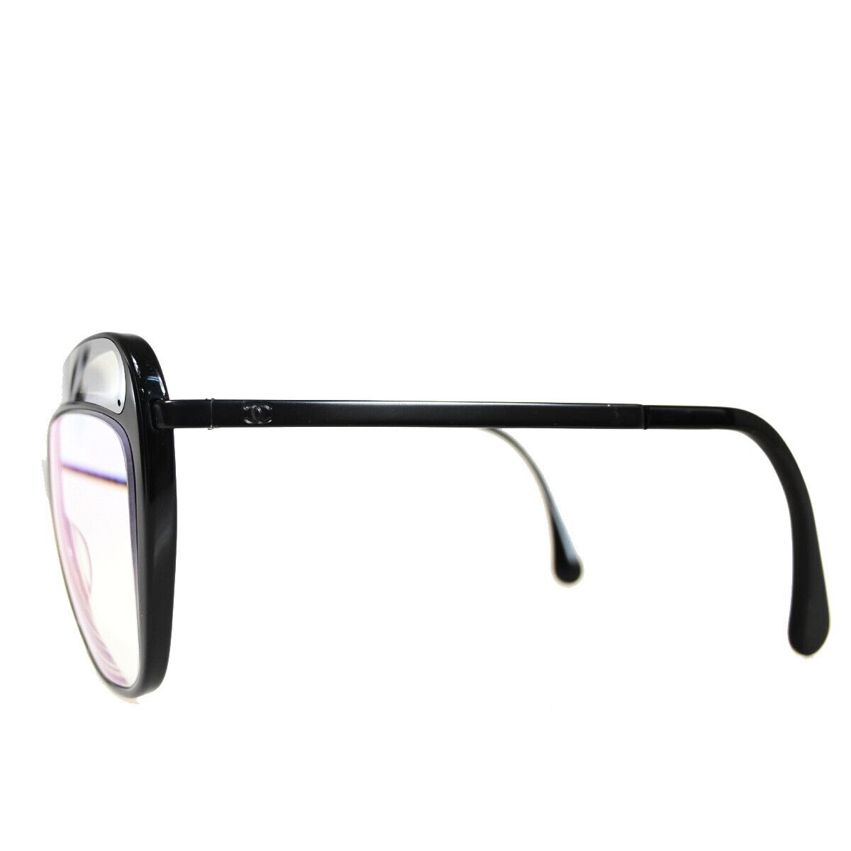 CHANEL CC Logo Glasses Eye Were Metal Plastic Black Italy 5377-A 67FA369