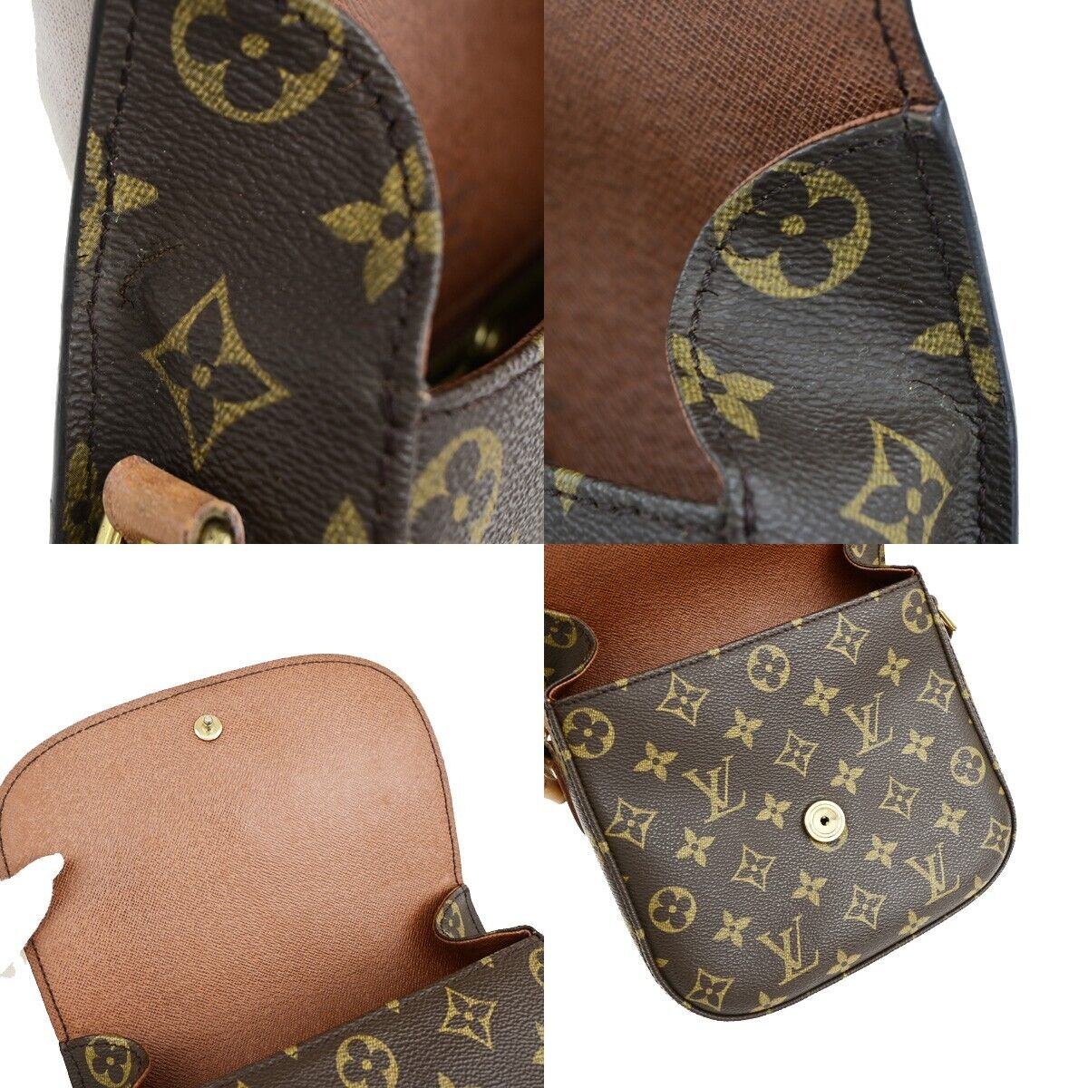 LOUIS VUITTON Saint Cloud MM Shoulder Bag Monogram Leather Brown M51243 35EC901