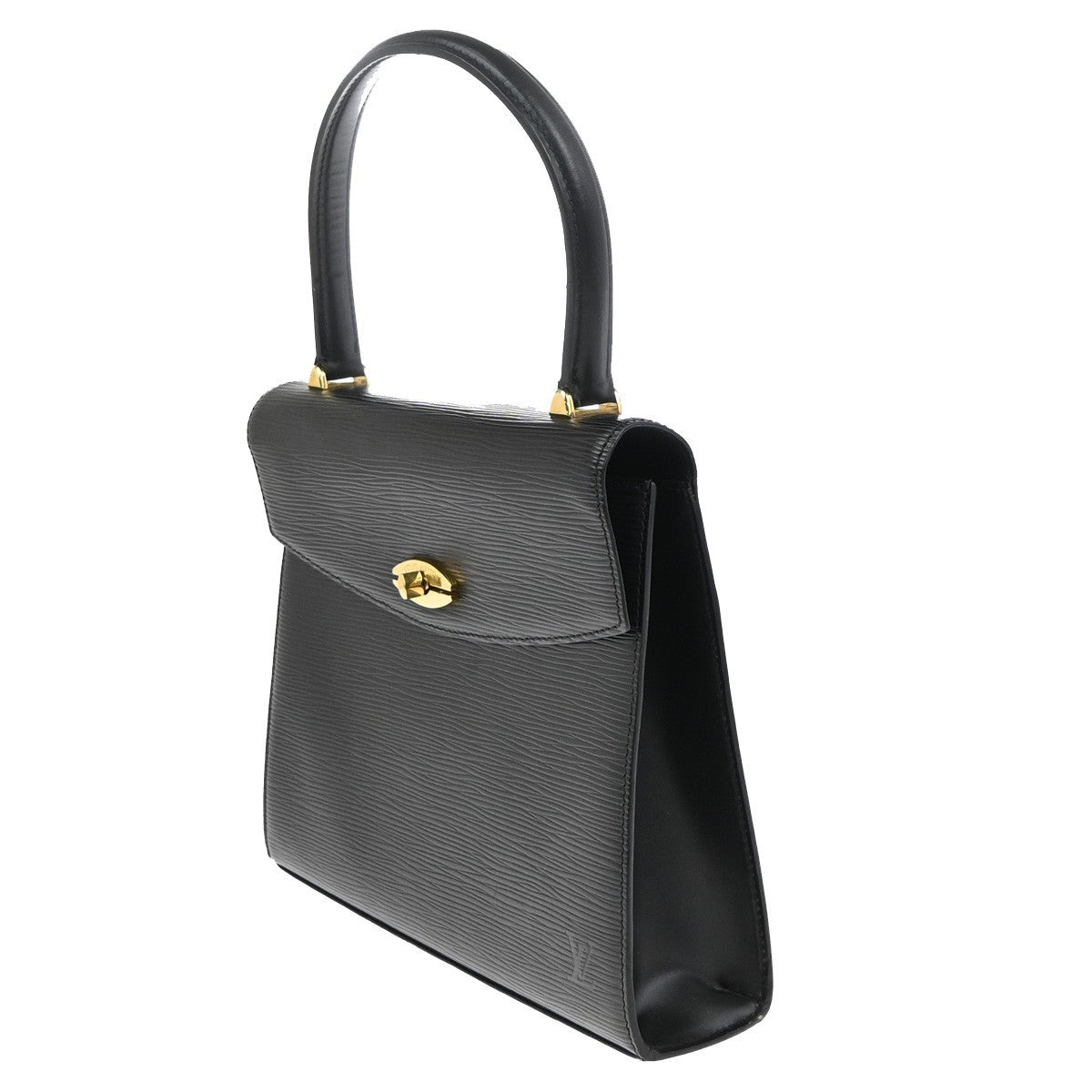 LOUIS VUITTON Logo Malesherbes Hand Bag Epi Leather Black France M52372 34KP419