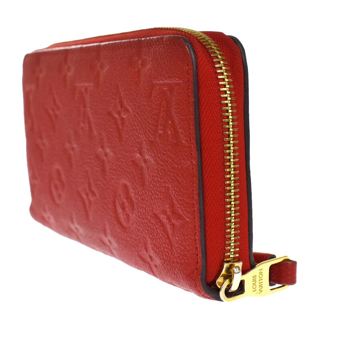 LOUIS VUITTON Zippy Wallet Monogram Empreinte Leather Scarlet M63691 87GA838