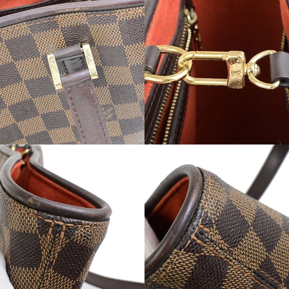 LOUIS VUITTON Manosque PM Shoulder Tote Bag Damier Leather Brown N51121 91FB498