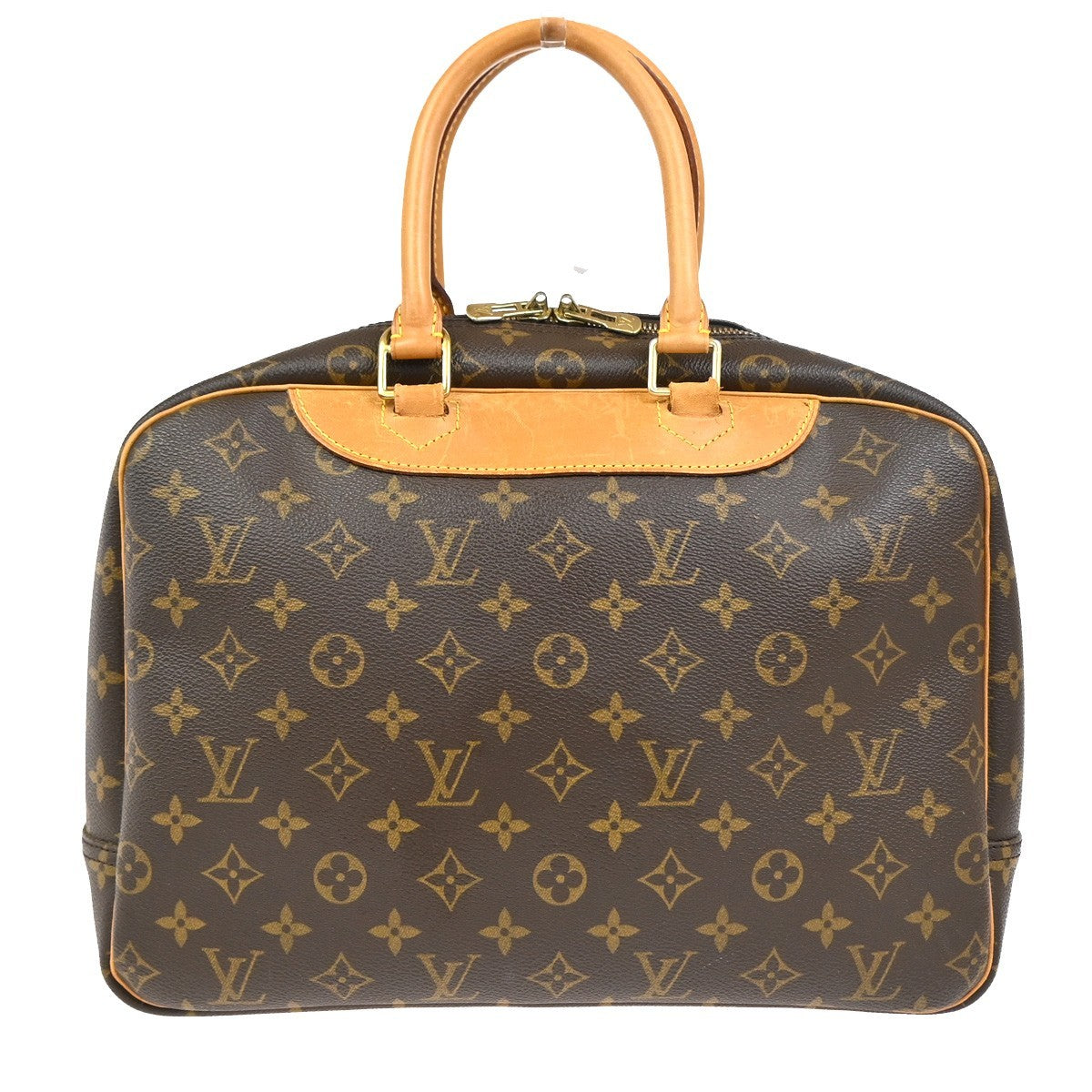 LOUIS VUITTON LV Logo Deauville Hand Bag Monogram Leather Brown M47270 81TA644
