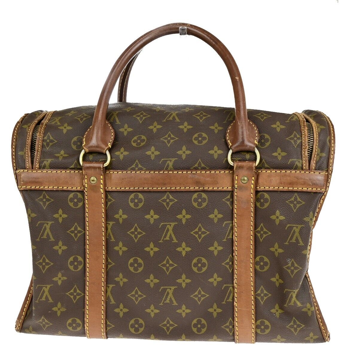 LOUIS VUITTON Sac Chasseur 40 Pet Carry Hand Bag Monogram Leather M41924 30ED099