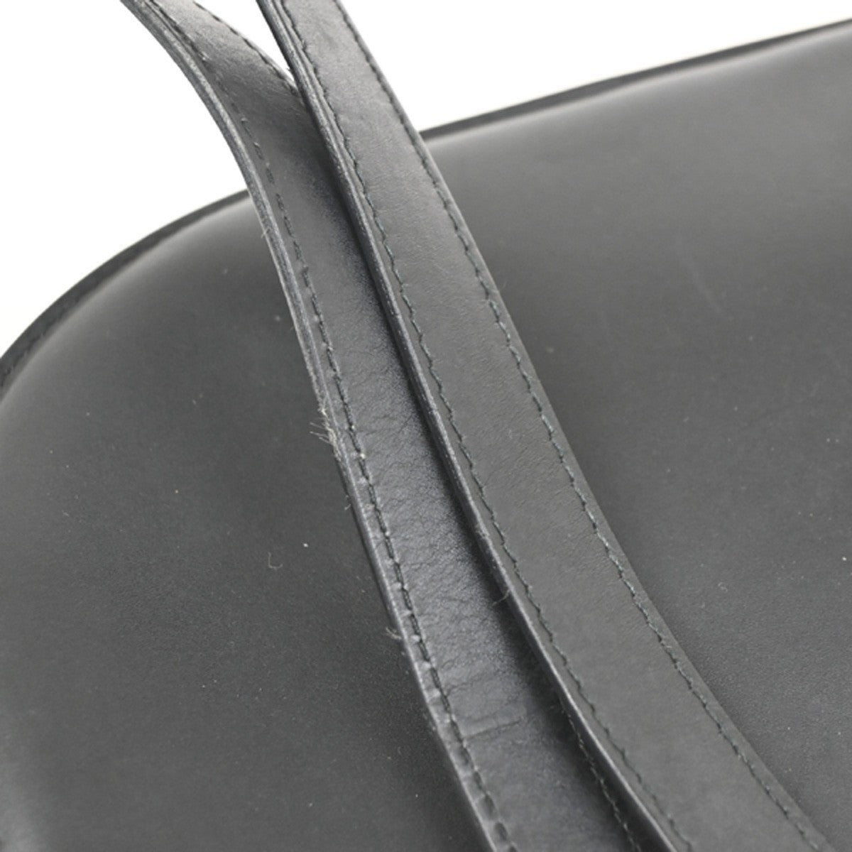 GUCCI Stirrup Saddle Flap Shoulder Bag Leather Italy Black GHW 62CA794