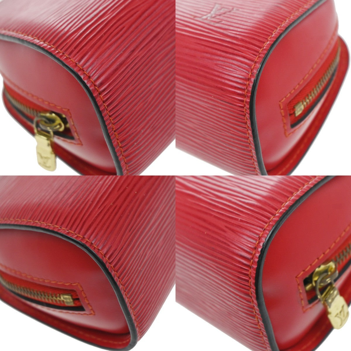 LOUIS VUITTON LV Logo Dauphine PM Pouch Bag Epi Leather Red M48447 02KP604