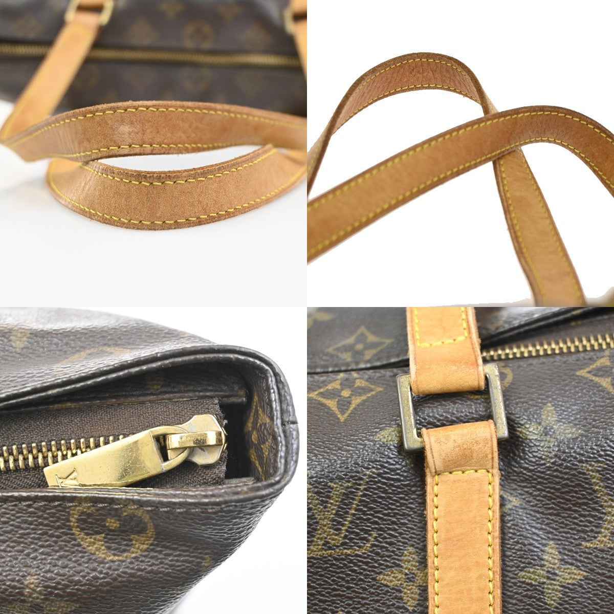 LOUIS VUITTON Cabas Mezzo Shoulder Bag Monogram Leather Brown M51151 85KC239