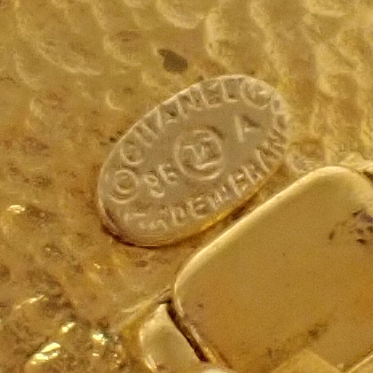 CHANEL CC Round Imitation Pearl Button Earrings 96A Clip-On GHW Vintage 33FA107