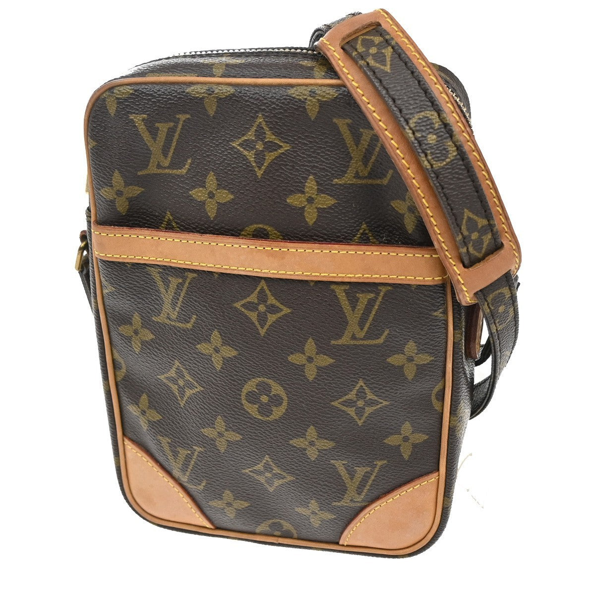 LOUIS VUITTON Danube Shoulder Bag Monogram Leather Brown France M45266 89MA077