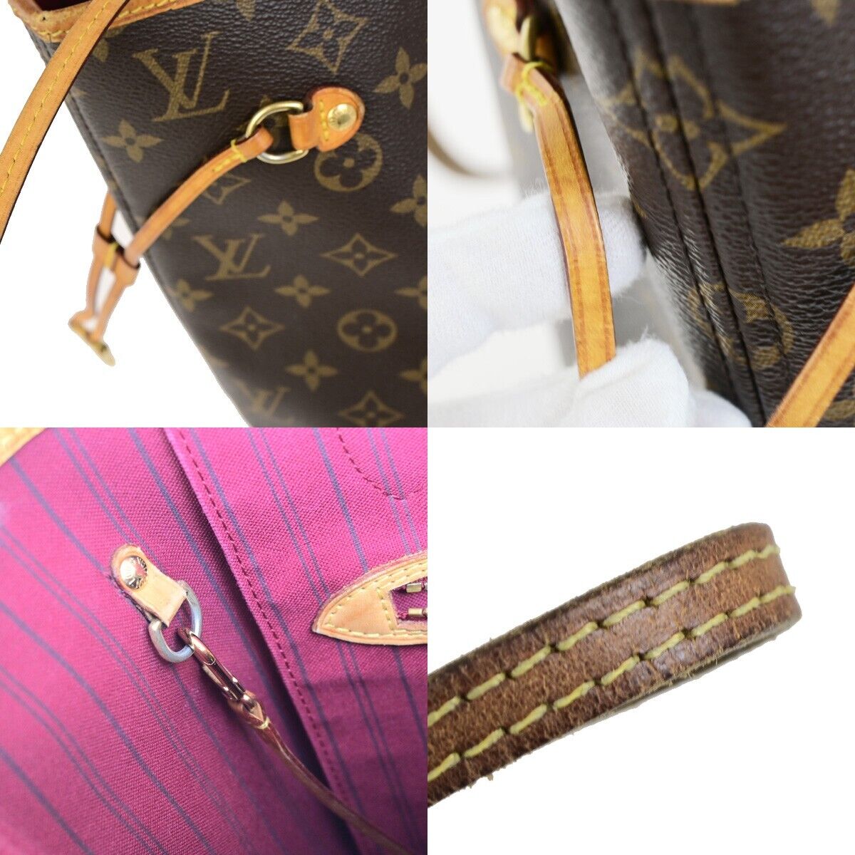 LOUIS VUITTON Neverfull MM Shoulder Tote Bag Monogram Leather BN M40996 607SJ445