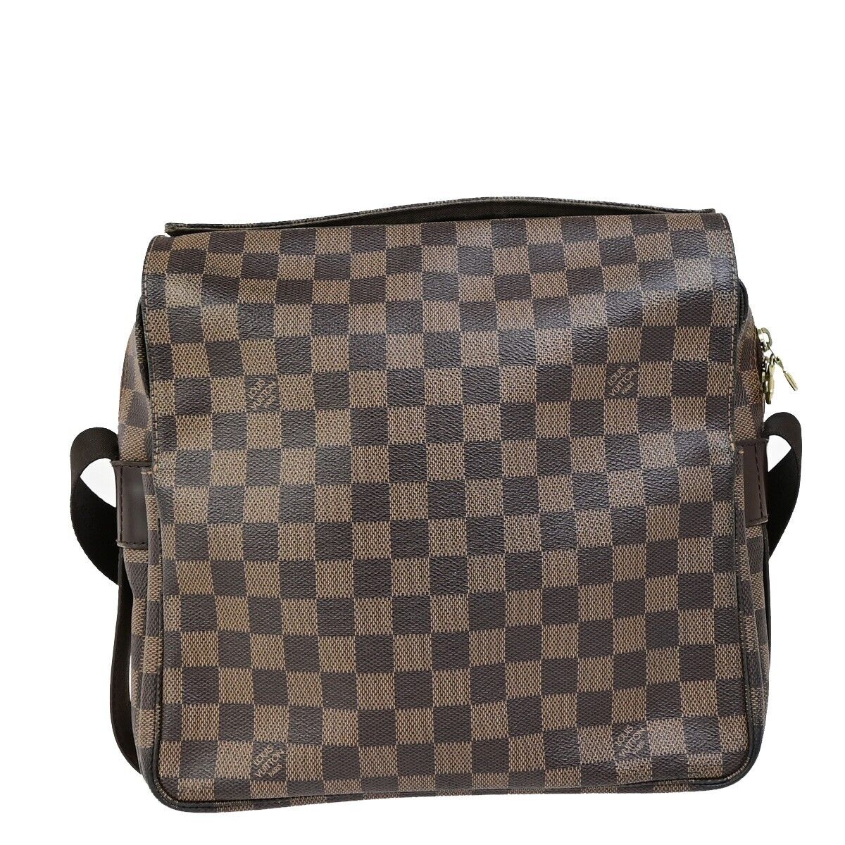 LOUIS VUITTON Naviglio Shoulder Bag Damier Ebene Leather Brown N45255 35FB268