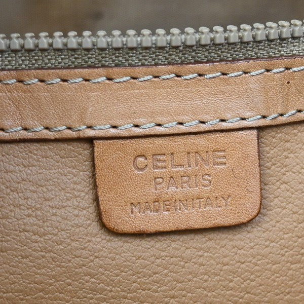 CELINE Macadam Pattern Shoulder Tote Bag PVC Leather Brown Gold Italy 04TA028