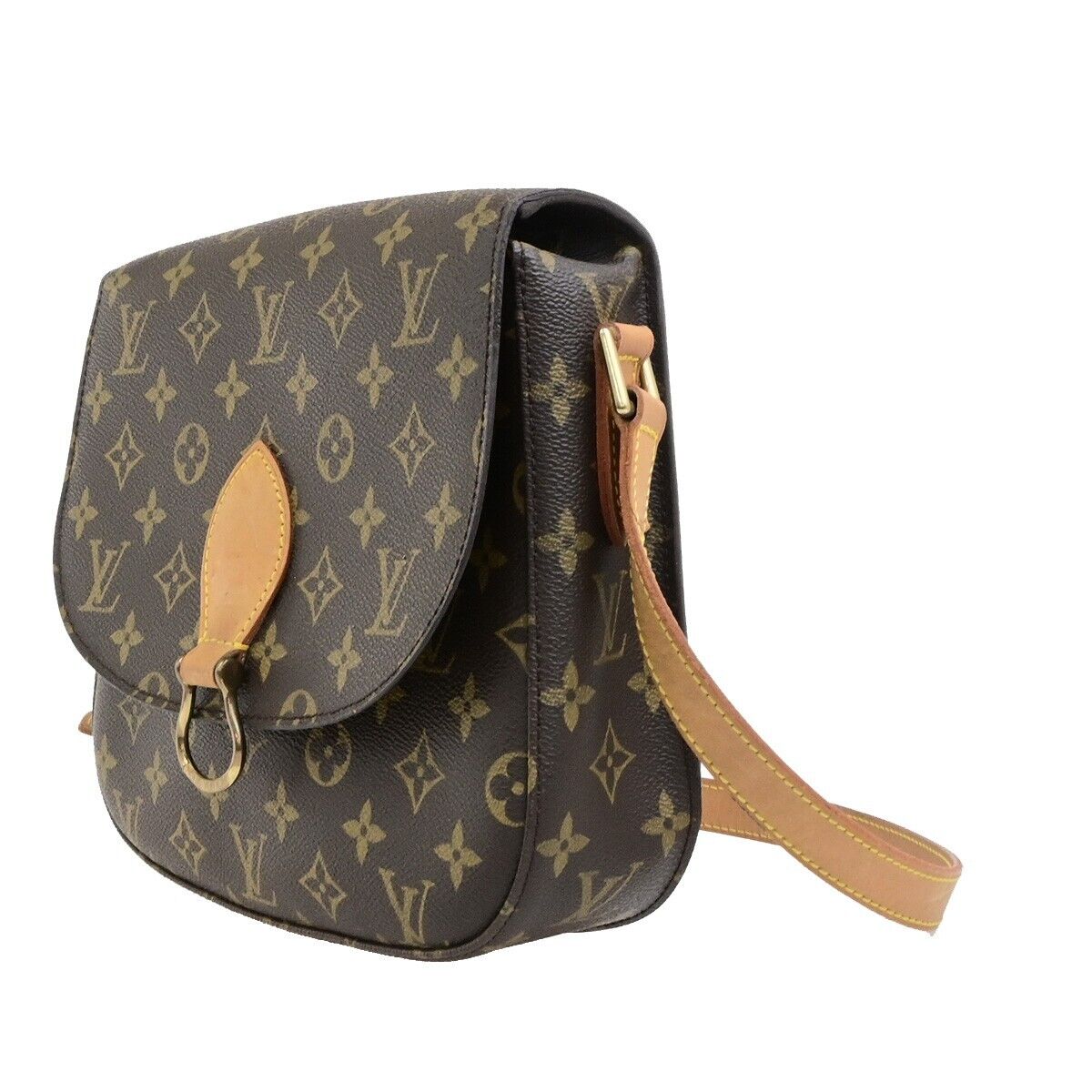 LOUIS VUITTON Saint Cloud GM Shoulder Bag Monogram Leather Brown M51242 70ED490