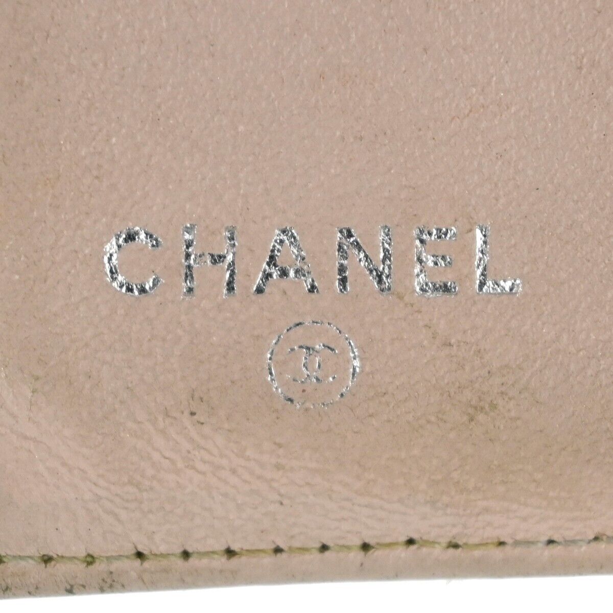 CHANEL CC Logo Matelasse Bifold Wallet Purse Leather Silver SHW Italy  04HB384