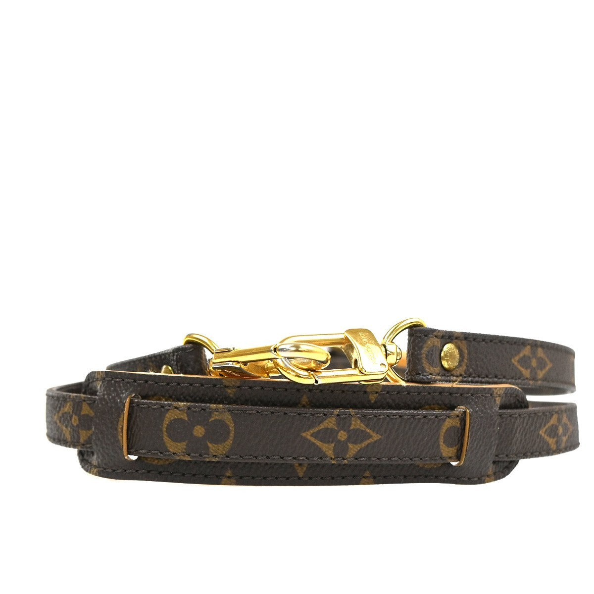 LOUIS VUITTON Shoulder Strap Monogram Leather Brown Gold Bag Accessory 60TA626