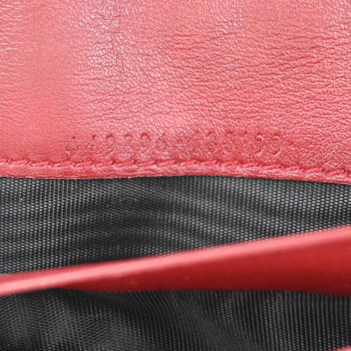 GUCCI Logo Micro Guccissima GG Pattern Long Wallet Leather Red 31CA307