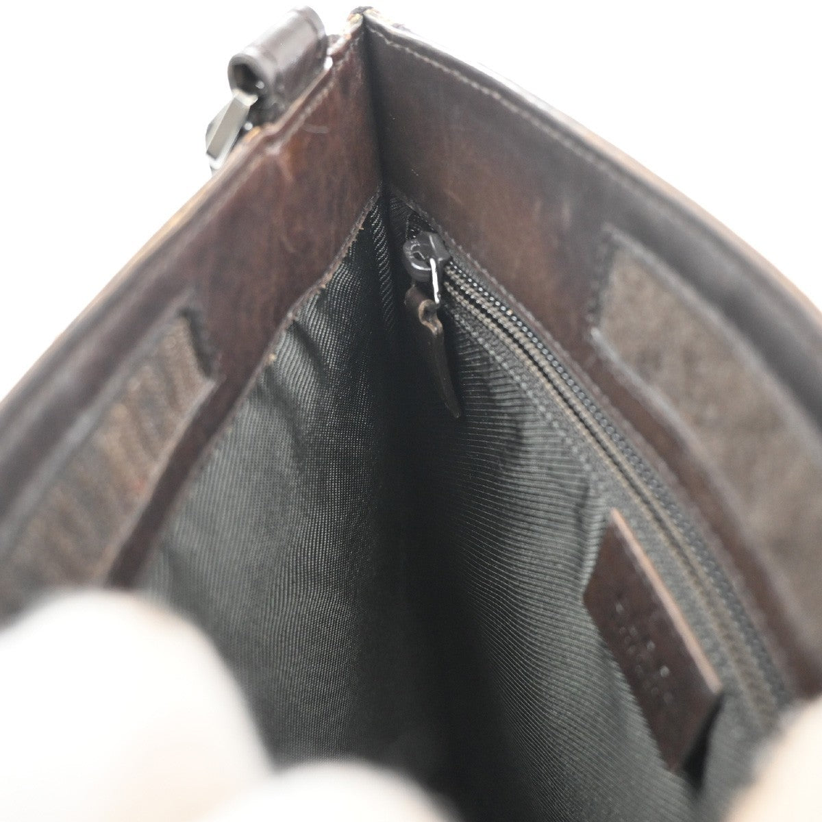 GUCCI Logo GG Pattern Shoulder Bag Supreme Leather Brown Beige Italy 69KC710