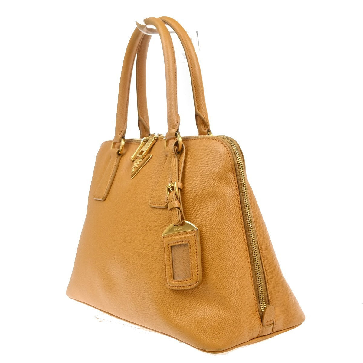 PRADA Logo Shoulder Hand Bag Saffiano Leather Yellow GHW Italy 76MA632