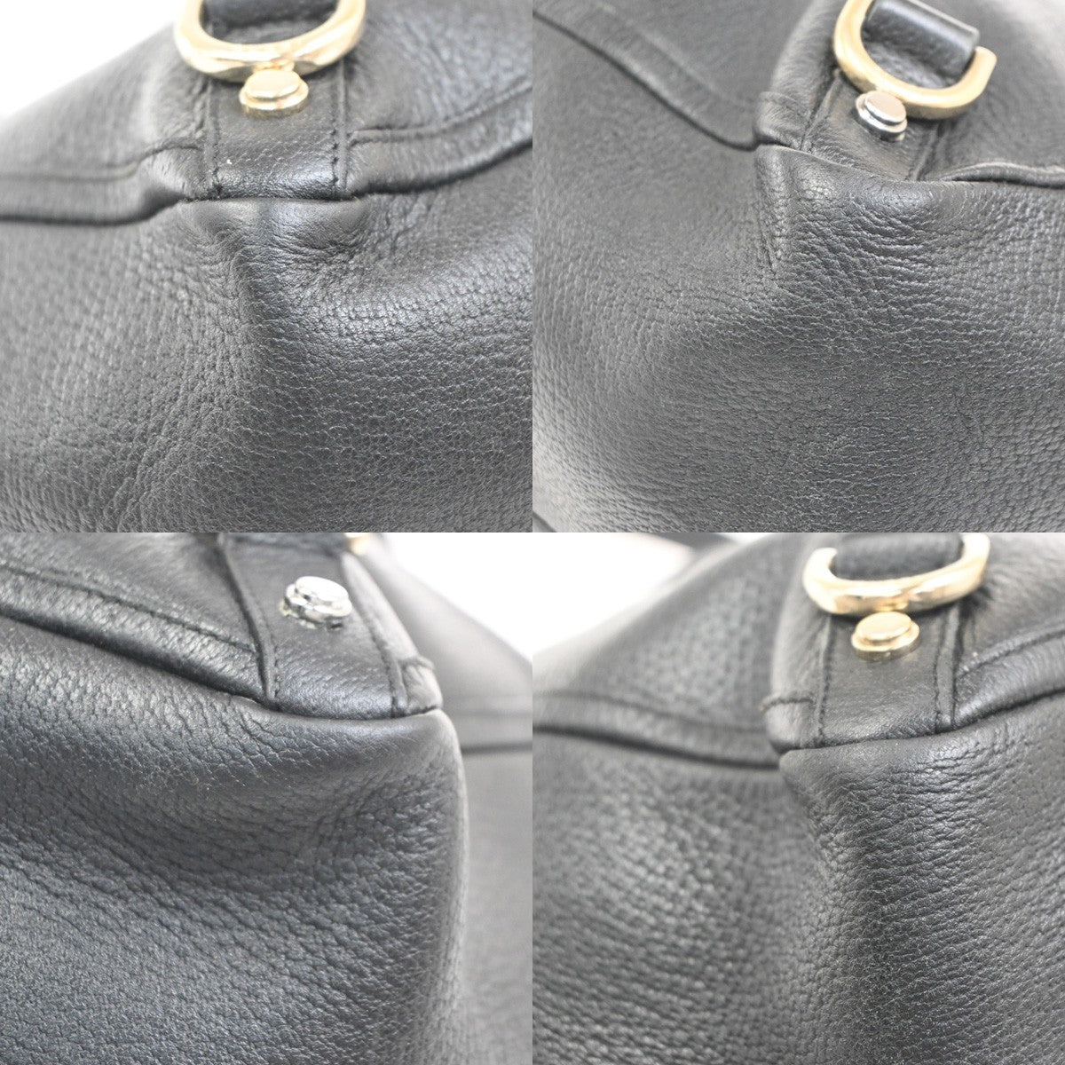 GUCCI GG Pattern Abbey D-ring Shoulder Teto Bag Leather Black Italy GHW 32KC926
